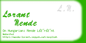 lorant mende business card